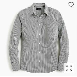 J. Crew curvy slim stretch perfect shirt in blue stripe. Size 14.